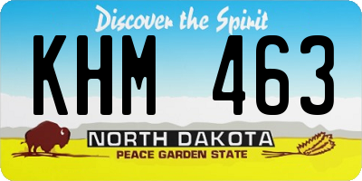 ND license plate KHM463