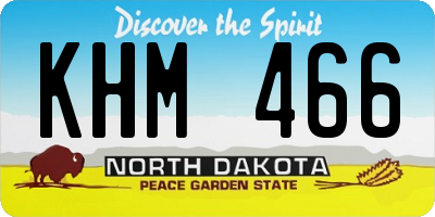ND license plate KHM466