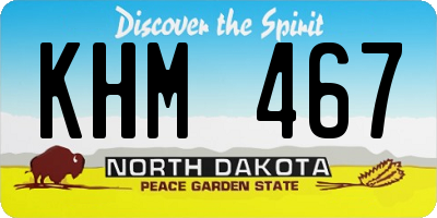 ND license plate KHM467