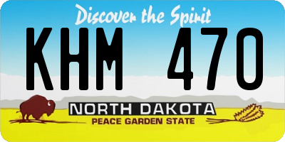 ND license plate KHM470