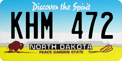 ND license plate KHM472