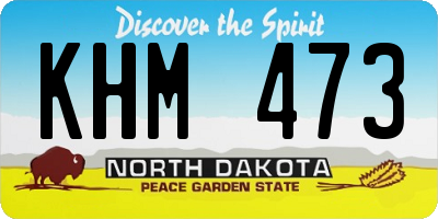 ND license plate KHM473