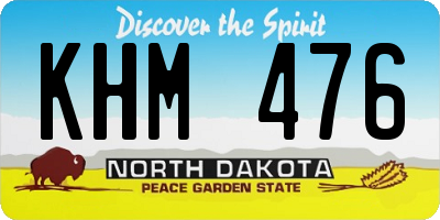 ND license plate KHM476
