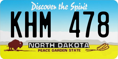 ND license plate KHM478