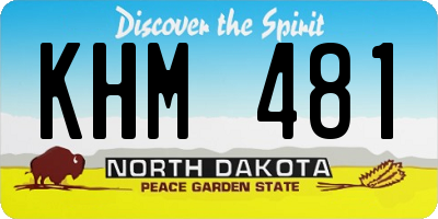 ND license plate KHM481