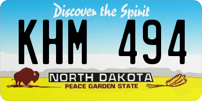 ND license plate KHM494