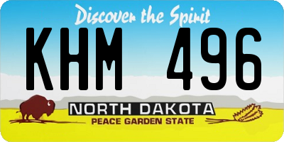 ND license plate KHM496