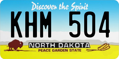 ND license plate KHM504