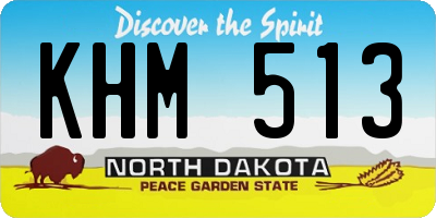 ND license plate KHM513