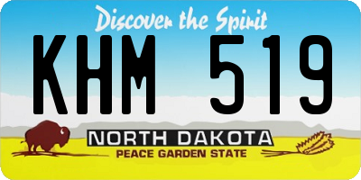 ND license plate KHM519