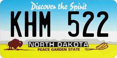 ND license plate KHM522