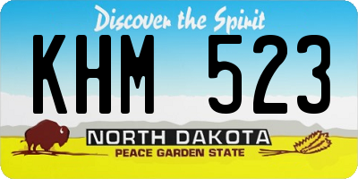 ND license plate KHM523