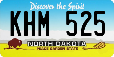 ND license plate KHM525
