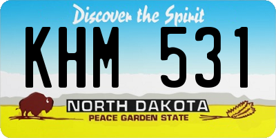 ND license plate KHM531