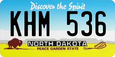 ND license plate KHM536