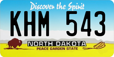 ND license plate KHM543