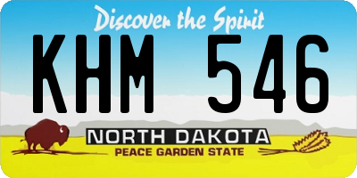 ND license plate KHM546