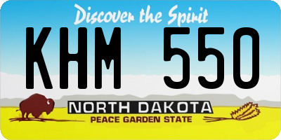 ND license plate KHM550