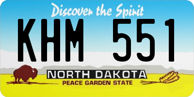 ND license plate KHM551