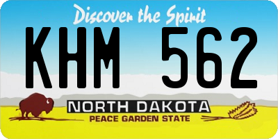 ND license plate KHM562