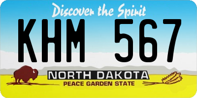 ND license plate KHM567