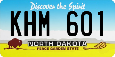 ND license plate KHM601