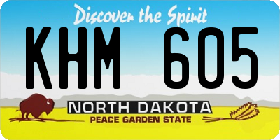 ND license plate KHM605