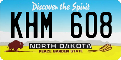 ND license plate KHM608