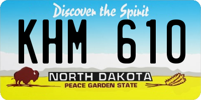 ND license plate KHM610