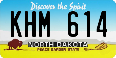 ND license plate KHM614