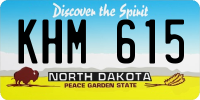 ND license plate KHM615