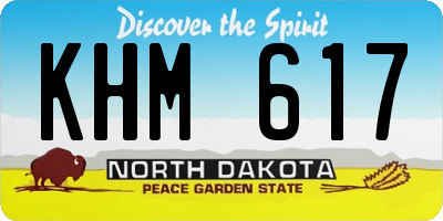 ND license plate KHM617