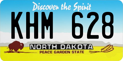 ND license plate KHM628