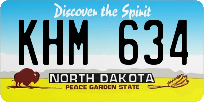 ND license plate KHM634