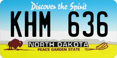ND license plate KHM636