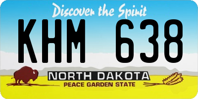 ND license plate KHM638