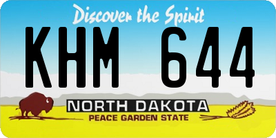 ND license plate KHM644