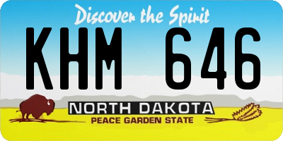 ND license plate KHM646