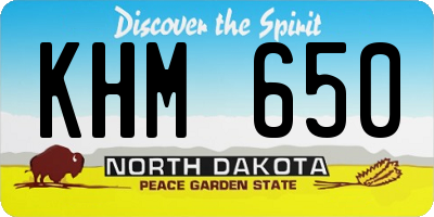 ND license plate KHM650
