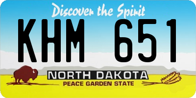 ND license plate KHM651