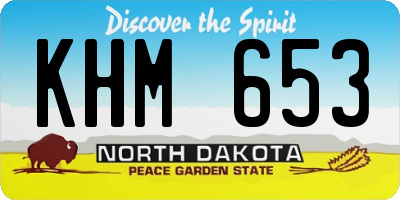 ND license plate KHM653