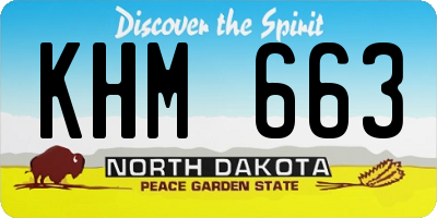 ND license plate KHM663