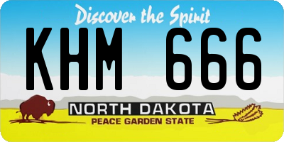 ND license plate KHM666