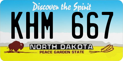 ND license plate KHM667