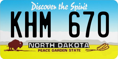 ND license plate KHM670