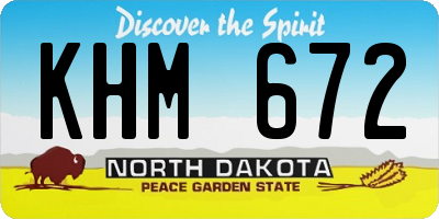 ND license plate KHM672