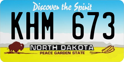 ND license plate KHM673