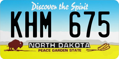 ND license plate KHM675