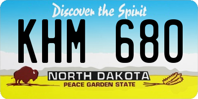 ND license plate KHM680