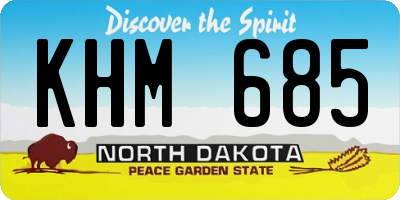 ND license plate KHM685